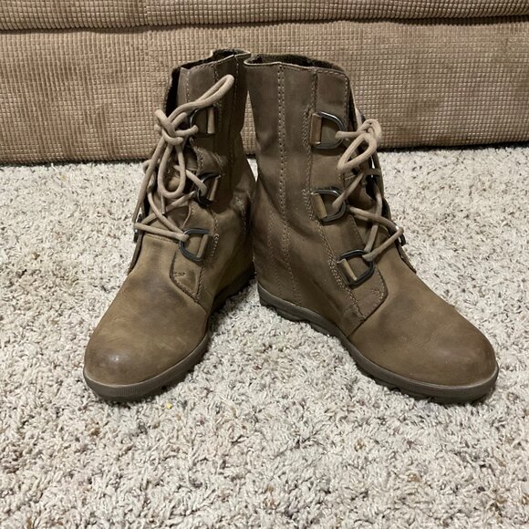 Sorel Womens Joan Of Arctic Wedge II Lace Up Boots Size 6 Elk Suede Waterproof C - Picture 4 of 15